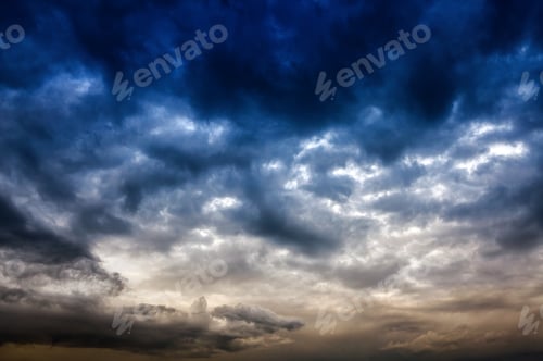 Preview: Toned Photo Of Cloudscape Background With The Twilight Sky