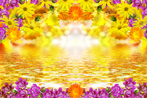 Preview: Autumn Leaves And Flowers Dahlias