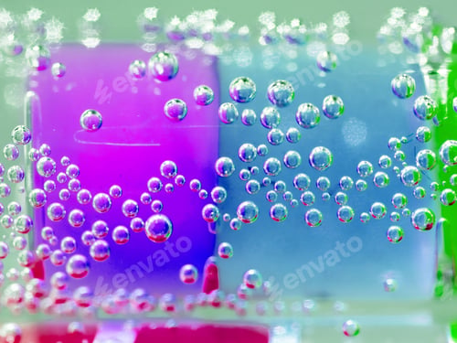 Preview: Abstract Composition With Underwater Tubes With Colorful Jelly Balls Inside And Bubbles