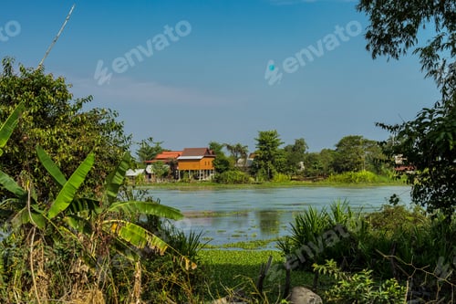 Preview: Beautiful Countryside View In Tropical Rural District, Siem Reap, Cambodia