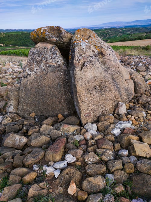 Preview: Dolmen In Alto De La Huesera High Plateau Of Laguardia Village In The Rioja Alavesa Region With