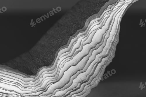 Preview: Black And White Abstract Composition With Crepe, Lights And Shadows