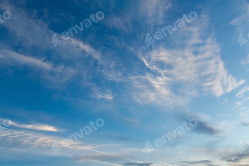 Preview: Beautiful Blue Sky With Clouds. Natural Background With Sky And Clouds.