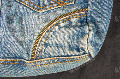 Preview: Closeup Of Buckles, Clasps, Zippers, Pockets, Fasteners, Fittings And Seams On The Jeans Hand Bag