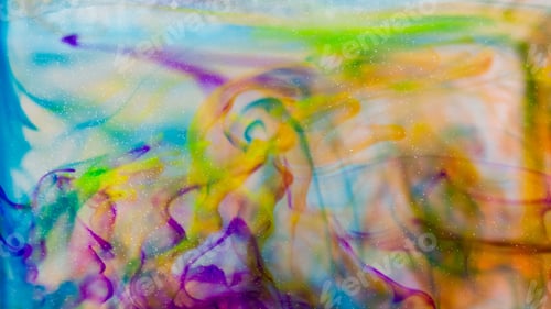Preview: Abstract Composition With Ink And Small Bubbles. Beautiful Background, Texture And Colors