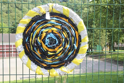 Preview: Decorated Bicycle Wheel, Ripponden, West Yorkshire, England, Uk