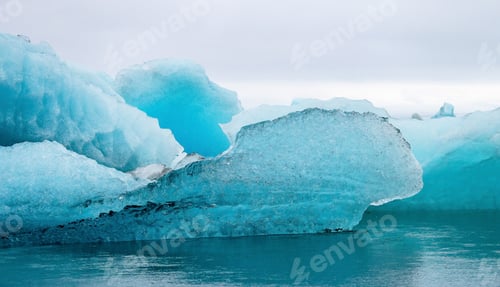Preview: Jokulsarlon Lagoon / Glacier Lake In Iceland. Vatna Glacier, Vatnajokull National Park.