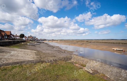 Preview: View Of The Estuary At Low Tide At Wells Next The Sea
