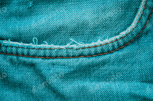Preview: Clothing Items Blue Stonewashed Faded Jeans Cotton Fabric Texture With Seams, Clasps, Buttons And