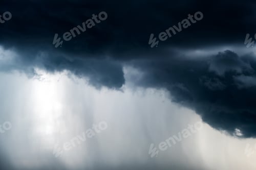 Preview: Blurred Photo Of Severe Rain And Dark And Dramatic Storm Clouds