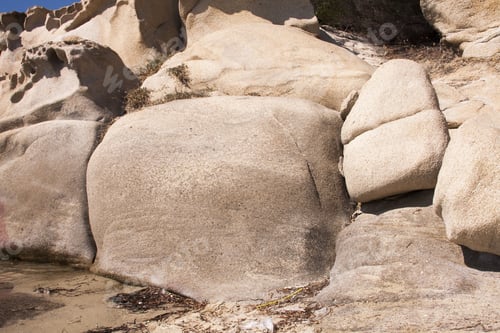 Preview: Rocks Texture, Clear Water And And Blue Sky - Greece