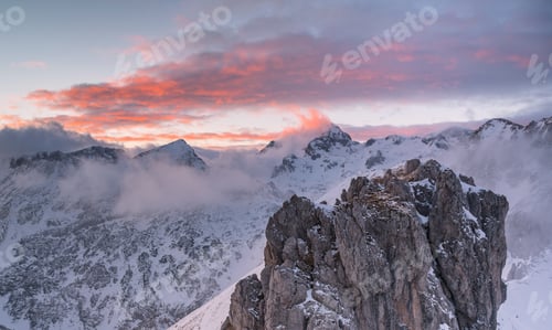 Preview: Vivid And Magnificent Sunset In The Mountains.