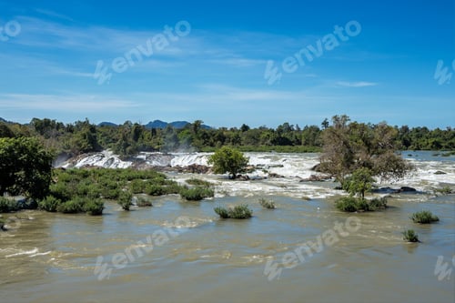 Preview: Khone Phapheng Falls At Champasak Province On The Mekong River In Southern Laos. The Waterfall Have