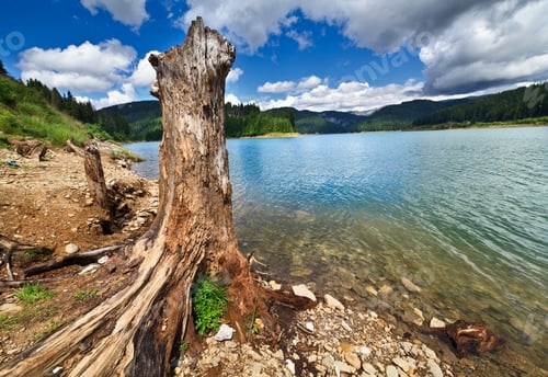 Preview: Landscape From Dam Lake Bolboci In Bucegi Mountains In Romania