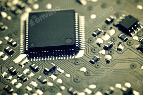 Preview: Closeup Of A Chip In An Integrated Circuit