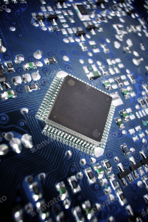 Preview: Closeup Of A Chip In An Integrated Circuit