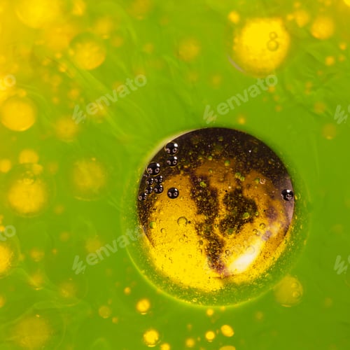Preview: Abstract, Colorful Composition With Oil, Water And Ink