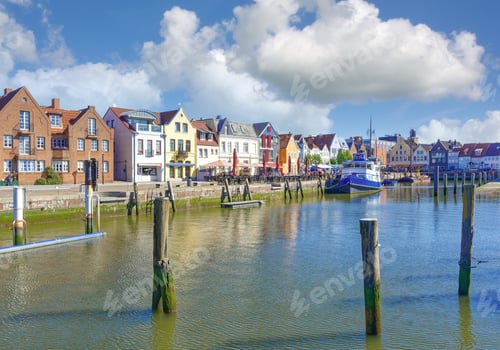 Preview: Village Of Husum At North Sea,North Frisia,Germany