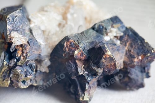 Preview: Beautiful Crystals, Minerals And Stones - Colors And Textures. Image Has Grain Texture Visible On