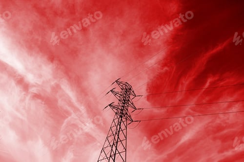 Preview: Electricity Pylon Metal Detail Transport Of Energy, Environment