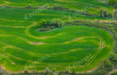 Preview: Agricultural Fields In Montsec Mountain Range Of The Pre-Pyrenees, Pyrenees Mountains In Lleida