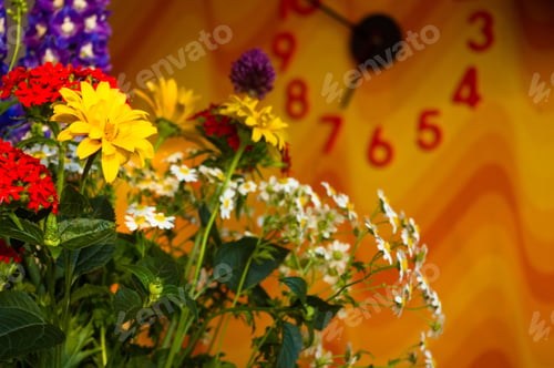 Preview: A Bouquet Of Bright Spring Flowers Of Various Types
