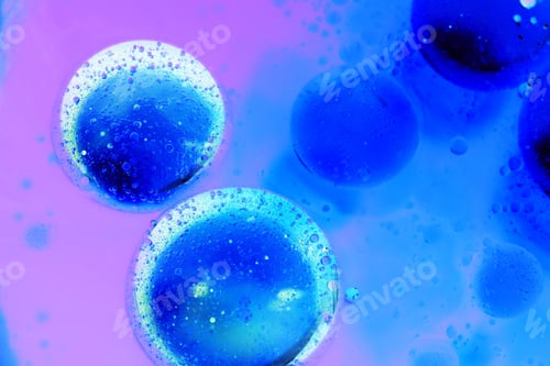 Preview: Abstract, Colorful Composition With Oil, Water And Ink And Inverted Colors