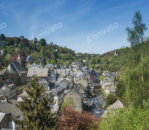 Preview: Idyllic Village Of Monschau In Eifel,North Rhine Westphalia,Germany