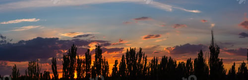 Preview: Landscape With Dramatic Light - Beautiful Golden Sunset With Saturated Sky And Clouds.
