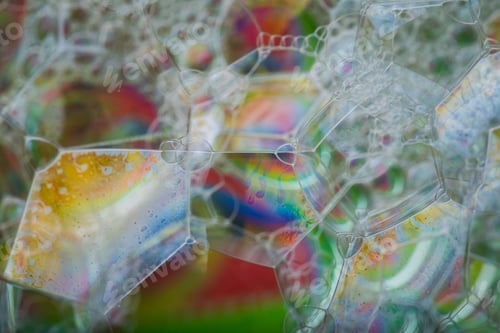 Preview: Foam Abstract Background. Close Up Of Soap Air Bubbles.