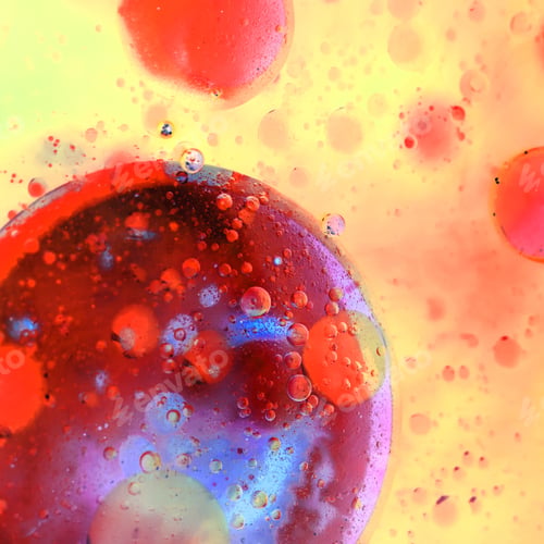 Preview: Abstract, Colorful Composition With Oil, Water And Ink
