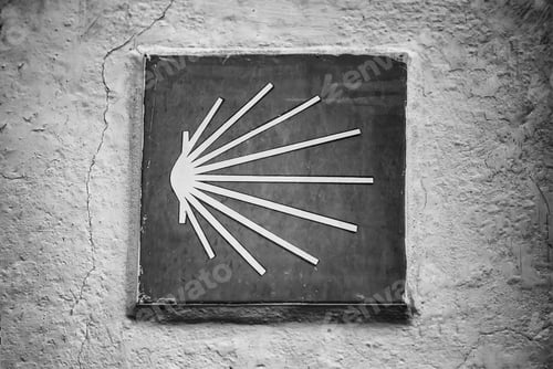 Preview: Shell Of The Camino De Santiago, Sign For Pilgrims, International Tradition