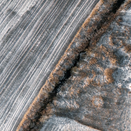 Preview: Aerial View Over The Rural Field And Ditch