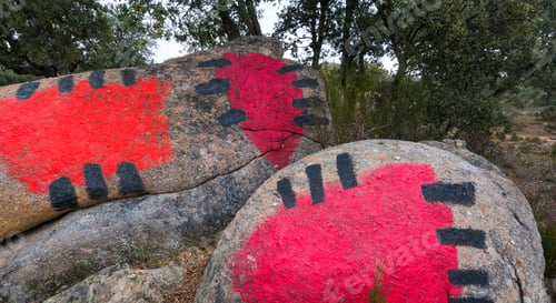 Preview: Painted Rocks Of Garoza In Munogalindo Village Of Avila Province In Castilla Y Leon Autonomous