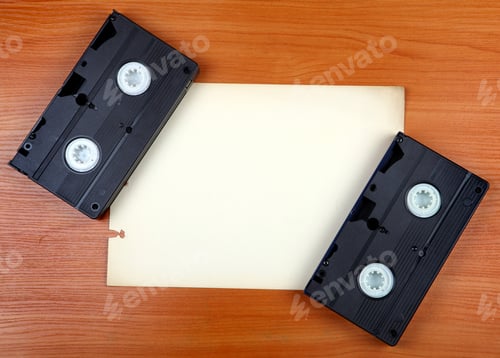 Preview: Retro Video Tapes On The Board With Space For Text
