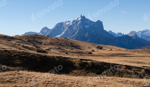Preview: Autumn In Dolomites Mountains Above Lake Federa.