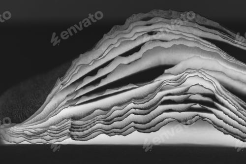 Preview: Black And White Abstract Composition With Crepe, Lights And Shadows