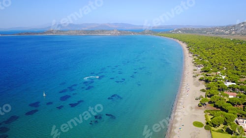 Preview: Aerial Bird'S Eye Drone Photo Of Tropical Seascape With Turquoise And Sapphire Colors