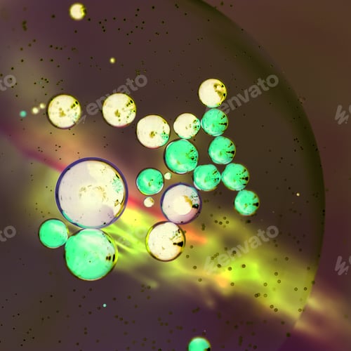 Preview: Abstract, Colorful Composition With Oil, Water And Ink - Inverted Colors