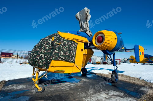 Preview: Vintage Helicopter On An Airfield In The Winter