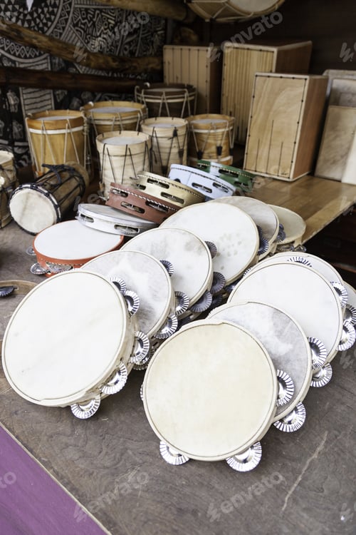 Preview: Timbrel Craft, Detail Of An Old Handmade Instrument, Early Music