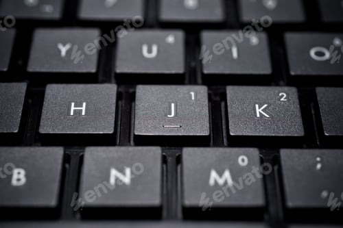 Preview: Forefront Of A Black Laptop Keyboard.