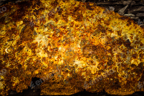 Preview: Very Rusty Metal On A Gray Cracked Rock