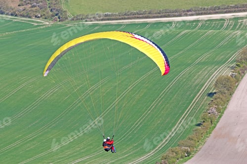 Preview: Tandem Paraglider Flying At Combe Gibbet, England