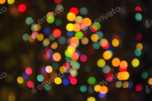 Preview: Abstract Circular Lights Blurred Bokeh Holiday Background Of Christmas Light