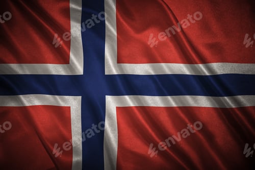 Preview: Flag With Original Proportions. Closeup Of Grunge Flag Of Norway