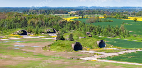 Preview: Aerial View Over The Abandoned Military Aerodrome In Latvia