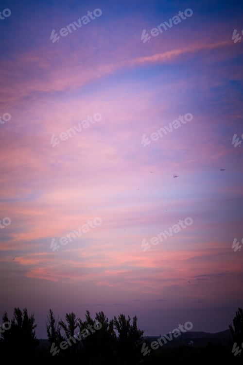 Preview: Landscape With Dramatic Light - Beautiful Golden Sunset With Saturated Sky And Clouds.