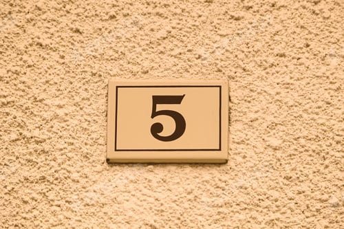 Preview: Number Five Of Information, Detail Of An Odd Number, Sign And Symbol