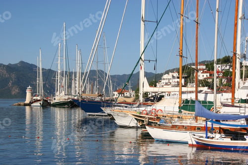 Preview: Bay Of Marmaris With Marine Harbor And Yachts, Sailing Boats On At The Quay